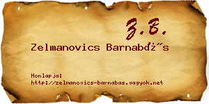 Zelmanovics Barnabás névjegykártya